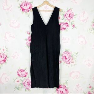 Hemsmith Black Faux Suede Midi Jumper Dress S